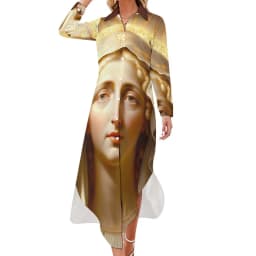 Our Lady of Guadalupe Chiffon Dress Sexy V Neck Mexican Virgin Mary Beach Dresses Female Street Wear Casual Dress Birthday Gift