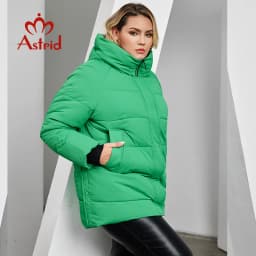 Astrid Women's Jacket Winter 2023 Plus Size Women Parka Contrast Warm Down Jackets Hooded Quilted Cotton Coat Female Clothing