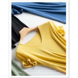 BirdTree Contain 10% Silk T-Shirts for Women, V O U Neck Solid Short Sleeve, Ins Style Basic Tees, 2024 Spring New Top T41854QM
