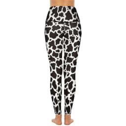 Cow Pattern Leggings Sexy Black Spots Print High Waist Yoga Pants Novelty Stretch Leggins Lady Design Running Sports Tights