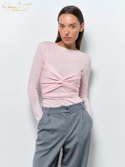 Clacive Bodycon Pink Knitted Women'S T-Shirt Casual O-Neck Long Sleeve T Shirts Elegant Chic Solid Tee Top Female Clothing 2024
