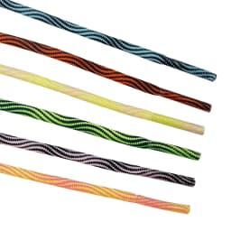 Coolstring 4mm Premium Polyester Hat Rope Water Waves Stripe Sport Luxurious Runner Round Two-color Wavy Polyester Shoelaces