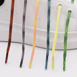 Coolstring 4mm Premium Polyester Hat Rope Water Waves Stripe Sport Luxurious Runner Round Two-color Wavy Polyester Shoelaces