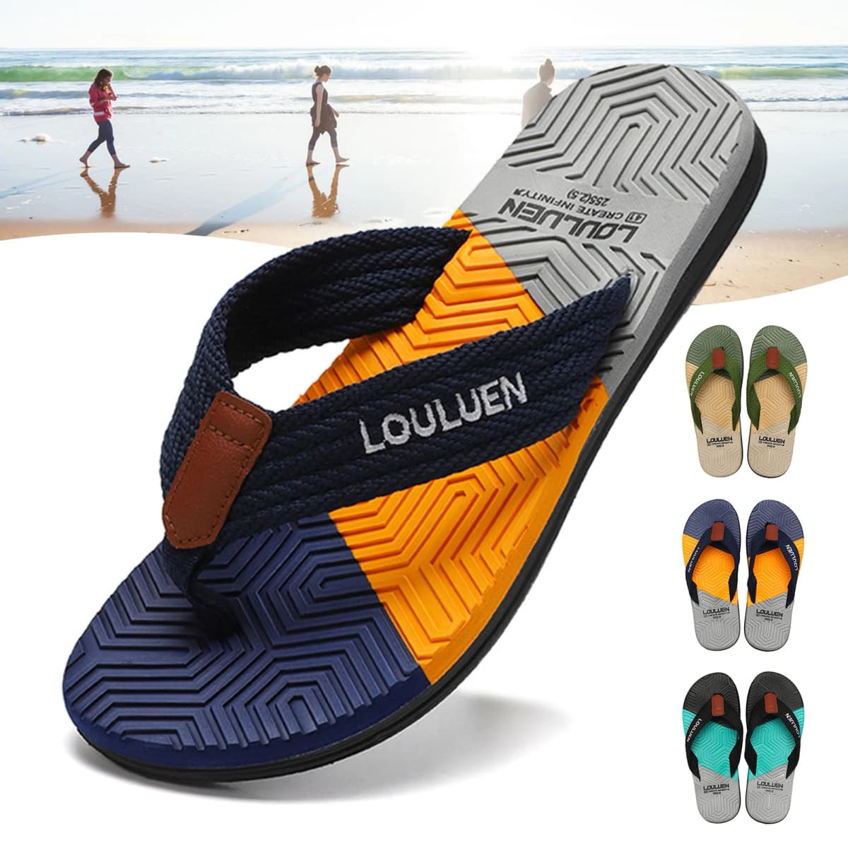 Men's Thongs Slippers For Summer Comfy Breathable Beach Shoes For Daily Wear