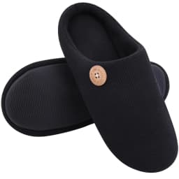 Litfun Men Fur Flat Slippers Soft Non-slip Fluffy Slides Winter Warm Fuzzy Slippers Casual Bedroom Slides Women Knit Cotton Shoe