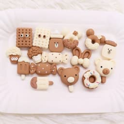 1-18Pcs Cookie Candy Popsicle Resin Mix Food Shoes Buckle Charms Cute Bear Donuts Clog Accessories DIY Kids Party Gift