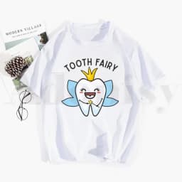 Tooth and Dentist Graphic Aesthetic Funny Fashion Tshirt Hip Hop Girl Print Top Tees Harajuku Tshirts Fashion Summer T-shirt