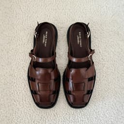 BEAUTODAY Gladiator Sandals Women Genuine Cow Leather Solid Cover Toe Buckle Metal Decoration Summer Ladies Flats Handmade 32406