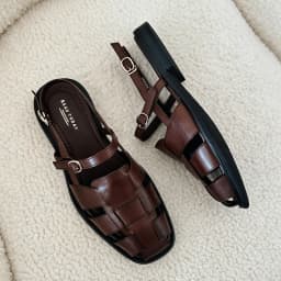 BEAUTODAY Gladiator Sandals Women Genuine Cow Leather Solid Cover Toe Buckle Metal Decoration Summer Ladies Flats Handmade 32406
