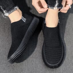 Brand Fashion Men's Shoes Casual Sneakers Breathable Light Slip-on Shoes Mesh Sock Lazy Shoes Men Tennis Sports Shoes Student