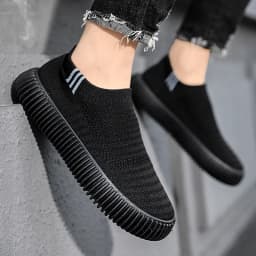 Brand Fashion Men's Shoes Casual Sneakers Breathable Light Slip-on Shoes Mesh Sock Lazy Shoes Men Tennis Sports Shoes Student