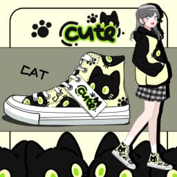 Amy and Michael New Original Design Hand Painted Canvas Shoes Cute Girls Students Flat Casual Sneakers Woman Vulcanize Shoe