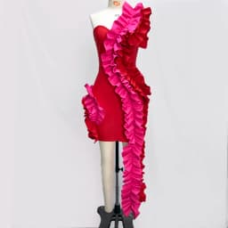 Factory Wholesale Women's Red One Shoulder Macrame Fashion Sexy Celebrity Cocktail Party Bandage Dress