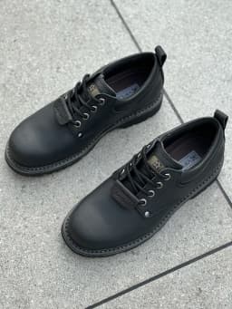 Men Brown Shoes Casual Genuime Leather British Style Shoes Oxford Bottomed Lace-up Work Shoes Low Help Male Boots