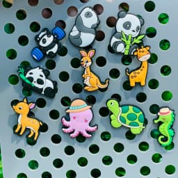 New Arrival 1-10pcs Kawaii Animal Panda Deer Kangaroo Turtle Shoe Charms PVC Accessories Shoes Buckle Ornament Kids Party Gift