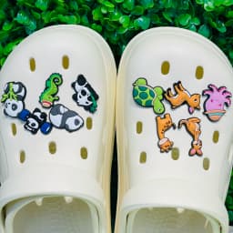 New Arrival 1-10pcs Kawaii Animal Panda Deer Kangaroo Turtle Shoe Charms PVC Accessories Shoes Buckle Ornament Kids Party Gift