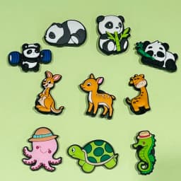 New Arrival 1-10pcs Kawaii Animal Panda Deer Kangaroo Turtle Shoe Charms PVC Accessories Shoes Buckle Ornament Kids Party Gift