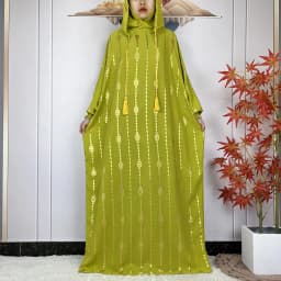 2024 New Muslim Long Sleeve Abaya Women Ramadan Prayer Clothes Turkey Middle East Femme Robe Loose African Dress Two-Hat Abaya