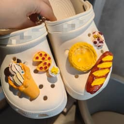 MAX Resign Ice cream poachers eggs burgers model food shoe buckles charms accessories decorations DIY for clog kids unisex gift