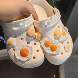 MAX Resign Ice cream poachers eggs burgers model food shoe buckles charms accessories decorations DIY for clog kids unisex gift