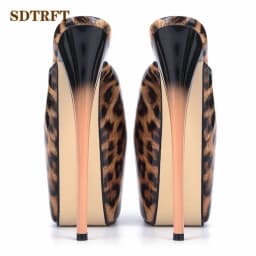 SDTRFT Shoes Woman Shallow Mouth Slipper Peep Toe 20cm Thin Heels Wedding Pumps Sapato Feminino High Heels Transparent Stilettos