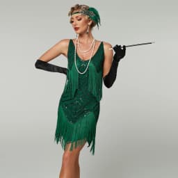 2024 Newest 1920s Flapper Roaring Plus Size 20s Great Lady MIni Short Dress Gatsby Fringed Sequin Beaded Lady Mini Tassels Dress