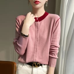 Thin Crew-Neck Women's Small Cardigan Texture Premium Wool + Mulberry Silk Cool Air Conditioning Sunscreen Shirt
