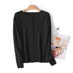 WinvyNee Women's Clothing Merino Wool Black Cardigans Sweater Solid Casual Warm Outerwears Knitted Tops Autumn Jumpers B1263018A