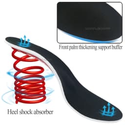 KOTLIKOFF Premium Orthotic Gel High Arch Support Insoles Gel Pad 3D Arch Support Flat Feet Women Men Orthopedic Foot Pain Unisex