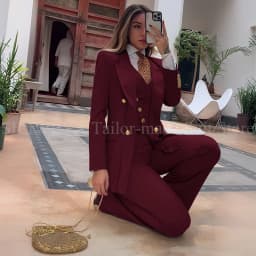 Luxury Green Striped Women Suit Double Breasted 3 Piece Jacket Vest Pants Female Clothing Slim Fit Formal Office Lady Blazer Set