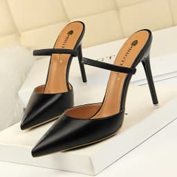 BIGTREE Women Simple High Heels Slingbacks Matte Leather Lady Slippers Sandals 10.5cm Office Pumps Elegant Pink White