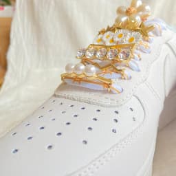Shoelaces Clips Decoration Shoelace Buckle Shoes Charm AF1 Sneakers Pearl Shiny Rhinestones Women Girl Shoe Laces Decorative 1Pc