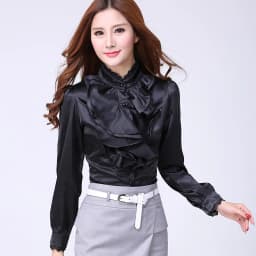 Blouse Shirt Women Fashion Blouses Pink Casual Shirts Elegant Ruffled Collar White Office Female Clothing Spring Tops 2022 New