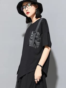 Amax luluE 2024 Korean Fashion Luxury Ladies Punk Tops Tees Womens Black Kawaii Clothes Patchwork Female Cotton Harajuku Tshirts