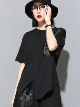 Amax luluE 2024 Korean Fashion Luxury Ladies Punk Tops Tees Womens Black Kawaii Clothes Patchwork Female Cotton Harajuku Tshirts