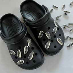 New Shoe Charms Accessories DIY Creative Melon Seeds Sunflower Seeds Shoes Flower Shoes On Decoration Detachable Accessories
