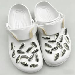 New Shoe Charms Accessories DIY Creative Melon Seeds Sunflower Seeds Shoes Flower Shoes On Decoration Detachable Accessories