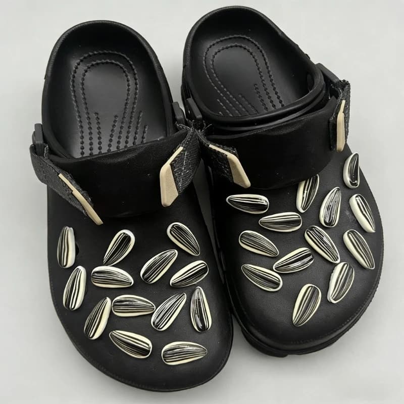 New Shoe Charms Accessories DIY Creative Melon Seeds Sunflower Seeds Shoes Flower Shoes On Decoration Detachable Accessories