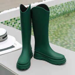 New 38cm Long Tube High Tube Women's Rain Boots PVC Outdoor Non-slip Fashion Rain Boot Comfortable Thick Bottom Waterproof Shoes