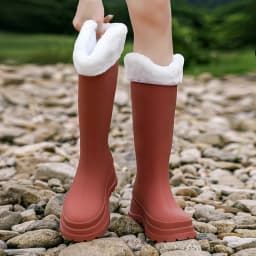 New 38cm Long Tube High Tube Women's Rain Boots PVC Outdoor Non-slip Fashion Rain Boot Comfortable Thick Bottom Waterproof Shoes