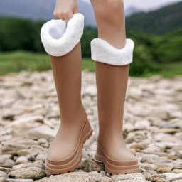 New 38cm Long Tube High Tube Women's Rain Boots PVC Outdoor Non-slip Fashion Rain Boot Comfortable Thick Bottom Waterproof Shoes