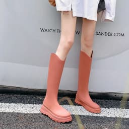 New 38cm Long Tube High Tube Women's Rain Boots PVC Outdoor Non-slip Fashion Rain Boot Comfortable Thick Bottom Waterproof Shoes