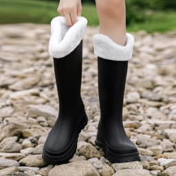 New 38cm Long Tube High Tube Women's Rain Boots PVC Outdoor Non-slip Fashion Rain Boot Comfortable Thick Bottom Waterproof Shoes