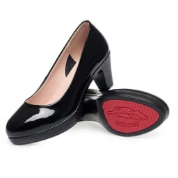 Professional Shallow Mouth Single Shoes For Women Round Toe Thick Sole Non-slip Black Thick High Heel Work Shoes