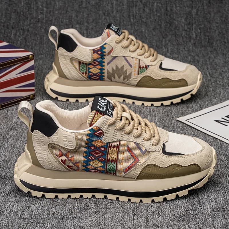 2025 Trend Print Mens Fashion Shoes Design Chunky Men Casual Sneaker Breathable Platform Sneakers Male Running Jogging Shoes
