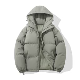 Autumn And Winter Warm Fashion Harajuku Puffer Jacket Women High Neck Hooded Zipper Design Cotton-Padded Coat Abrigo Mujer
