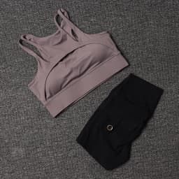 TRY TO BN Fitness Shorts Yoga Sports Bra Sets Women's Tracksuit Sportswear Workout High Waisted Leggings Cycling Gym Suit Pocket