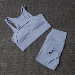 TRY TO BN Fitness Shorts Yoga Sports Bra Sets Women's Tracksuit Sportswear Workout High Waisted Leggings Cycling Gym Suit Pocket
