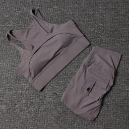 TRY TO BN Fitness Shorts Yoga Sports Bra Sets Women's Tracksuit Sportswear Workout High Waisted Leggings Cycling Gym Suit Pocket
