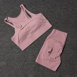 TRY TO BN Fitness Shorts Yoga Sports Bra Sets Women's Tracksuit Sportswear Workout High Waisted Leggings Cycling Gym Suit Pocket